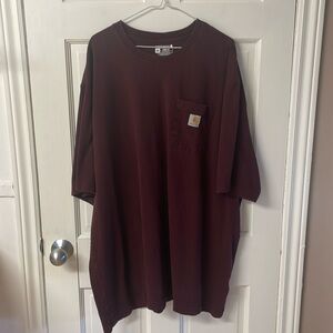 Carhartt burgundy pocket loose fit tee shirt men’s size 3XL